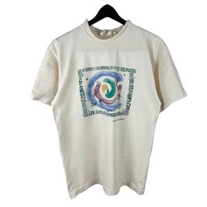 Vintage 90s Fido Enviro Enchantment Sedona Native Tourist Cream Shirt Size L